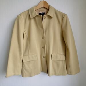 Vintage BCBG Max Azria Jacket | Camel Wool Blend | Y2K Grandpa Core | Size 10